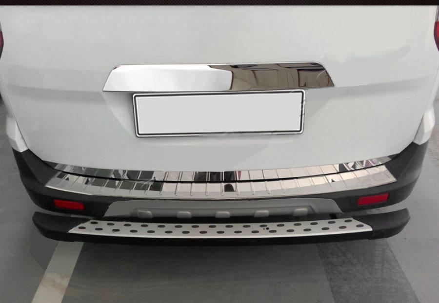 

Накладка на задній бампер OmsaLine (глянсова, нерж) для Ford Courier 2014-2023 рр.