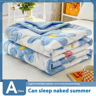 Ins Skin Friendly Brushed Washed Cotton Summer Quilt Air Conditioning Summer Fresh Student Dormitory Single Person Summer Cool Quilt