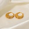 European & American INS Style 18K Gold-Plated Stainless Steel Earrings