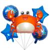 Marine Animal-themed Aluminum Film Spherical Balloon Party Decoration Pentagram Crab Shark Lantern Fish Whale Aluminum Film Balloon Set
