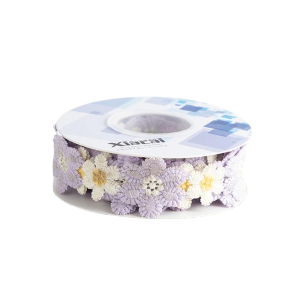 Flower Pattern Design Gift Packaging Ribbon Cute Flower Printed Satin  Christmas Party Supply