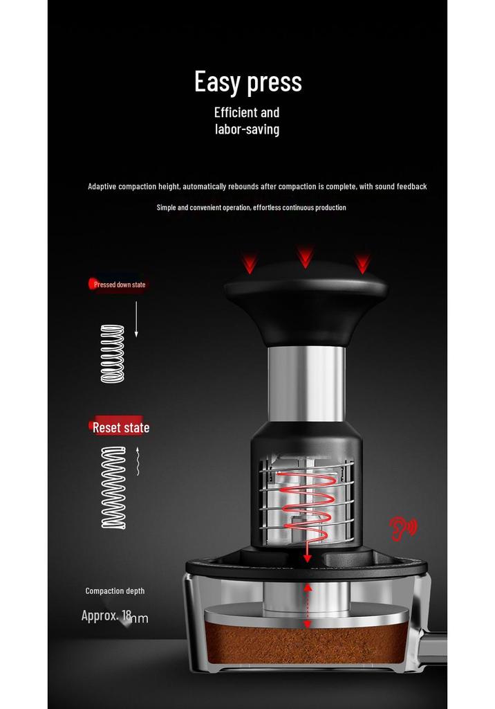 Bomber MHW Knight Impact Coffee Tamper with Click Sound - Universal 58mm