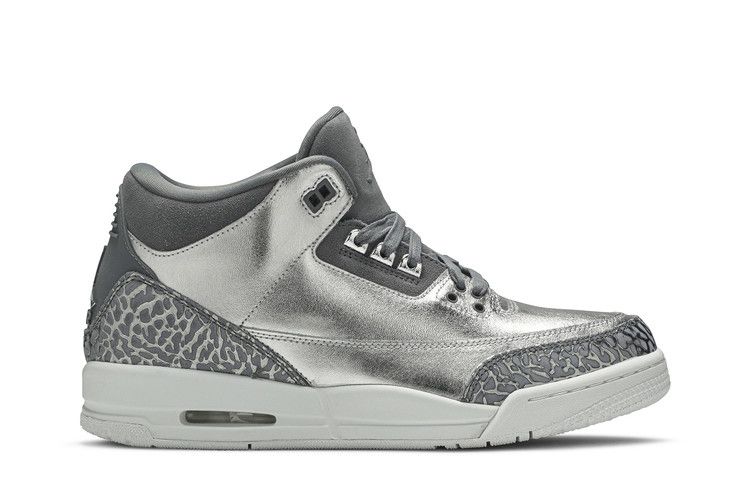 Kids' Sneakers Jordan 3 Retro Premium Heiress Metallic Silver (GS) Metallic Silver/Cool Grey-White