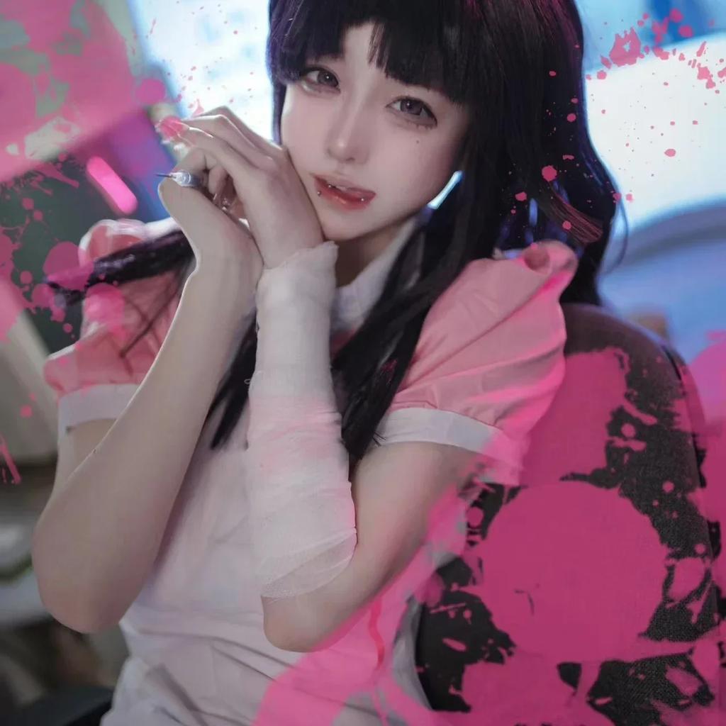 Danganronpa Mikan Tsumiki Cosplay Outfit Mit Perücke Anime Halloween Verzweiflung Ultimative Krankenschwester Uniform Hausmädchen Kostüm Komplettes Set Für Frauen