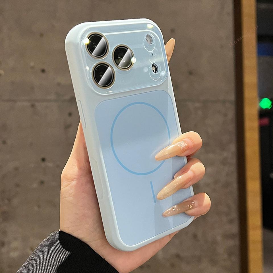 

Liquid Silicone Magnetic Phone Case For iPhone 17 13 14 15 16 Pro Max 17Pro Magsafe Official Wireless Charge Protector Cover For iPhone 17