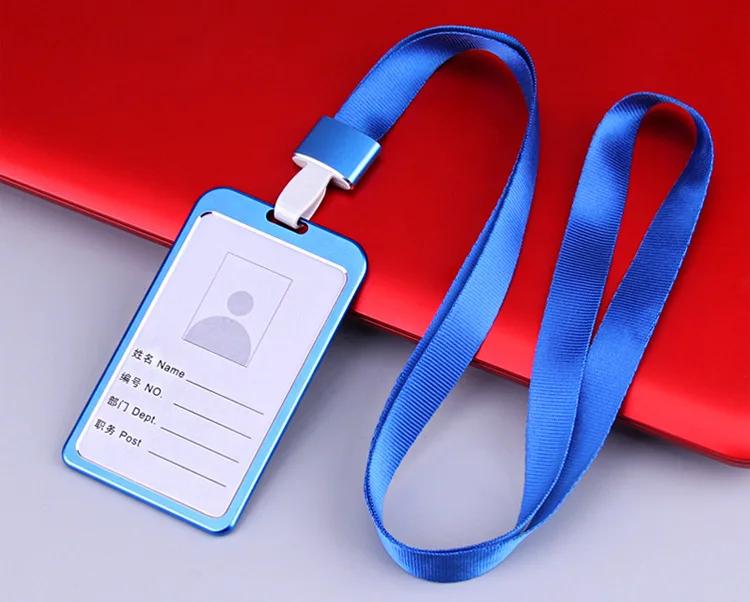 Aluminum Alloy Card Cover Men Women Business Work Name Card ID Badge Lanyard Metal Case Credit Card Holder Bags Protector