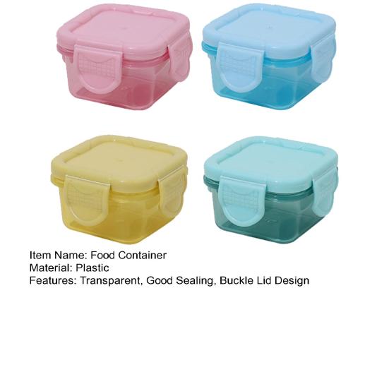 Yousheng 4Pcs Food Container Transparent Good Sealing Buckle Lid Design Stackable BPA-free Mini Fridge Crisper Storage Box