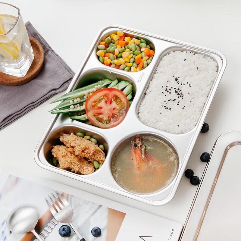 304 Stainless Steel 5-Compartment Meal Tray