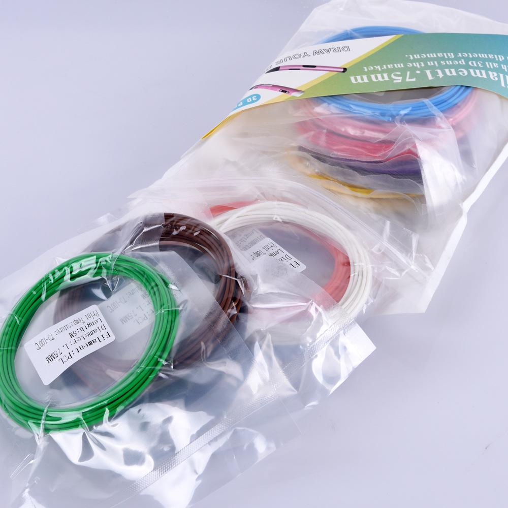 

Low-Temperature 3D Printing Pen for Kids - PCL Filament, 5 Meters of 12 Colors for DIY Painting and Creation Bundle Packaging
