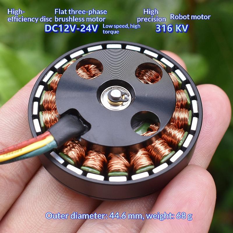High-Efficiency Disc Brushless Motor High-Precision Robotic Motor DC12V-24V Low-Speed High-Torque 316KV