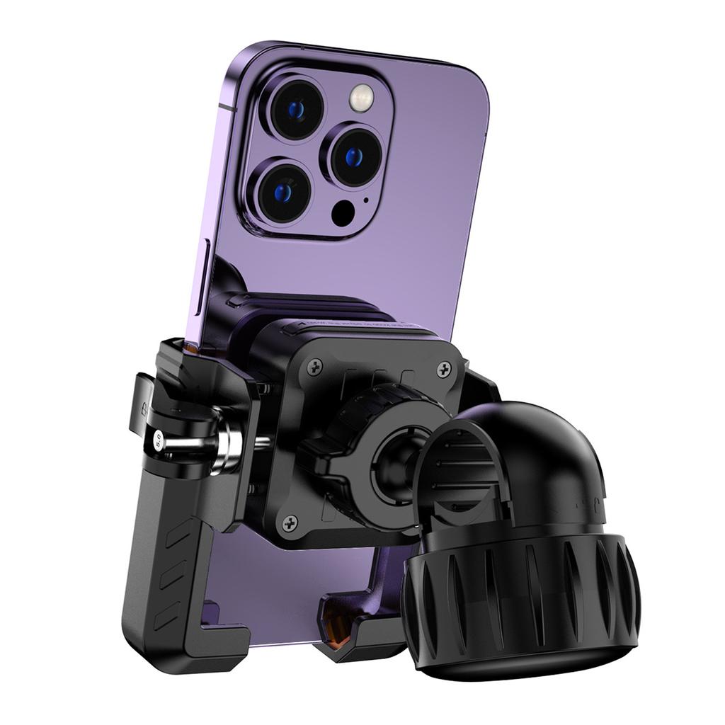 Motorcycle Phone Mount, One Hand Operation Bike Phone Mount, ATV Bicycles Scooters Cellphone Holder Clip