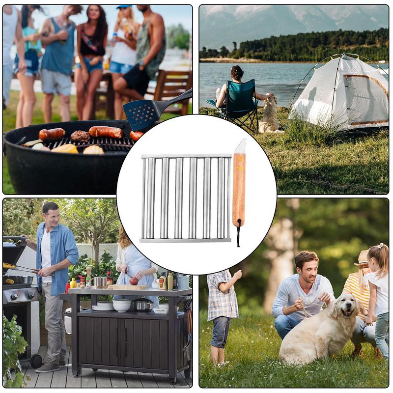 Hot Dog Roller Basket Multifunctional Hot Dog Roller Grill Outdoor Sausage Grilling Tool Camping Gear For Picnic Travel Daily
