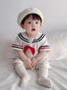 YIN OON Baby Clothes for Boys and Short Sleeve Romper Coverall with Sailor and Marine Perfect for Photo Size 80 Girls, Collar, Children's Outerwear,