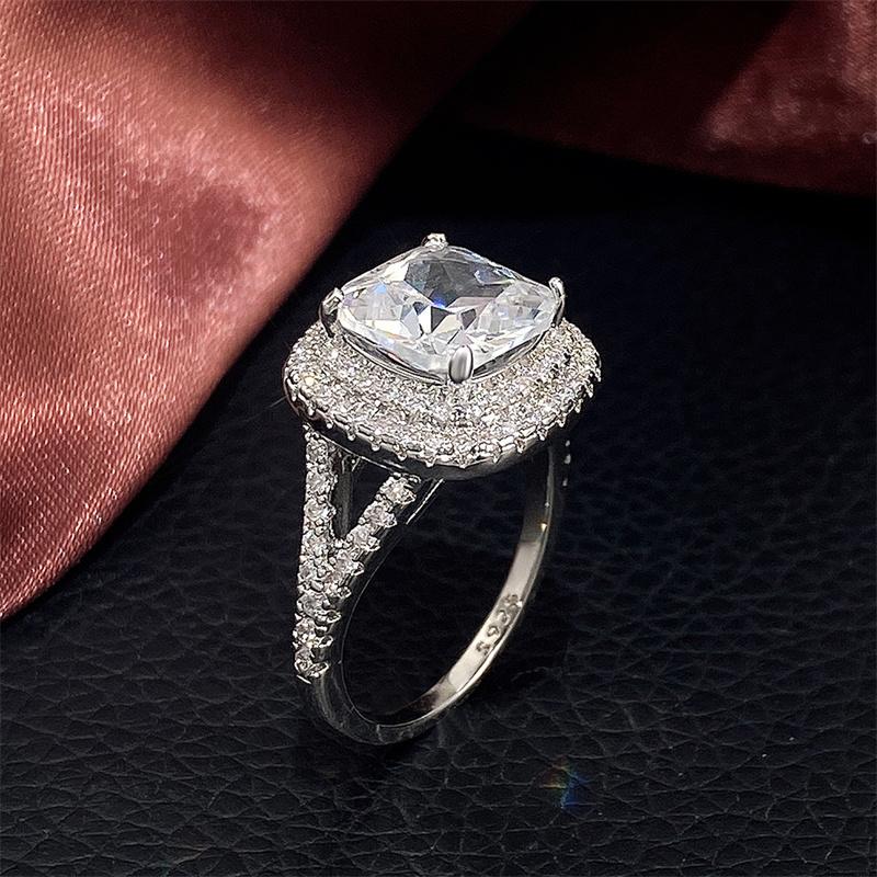 Novos anéis de cristal de zircônia cúbica de luxo para mulheres, alianças de casamento, acessórios, anéis brilhantes AAA CZ, joias da moda