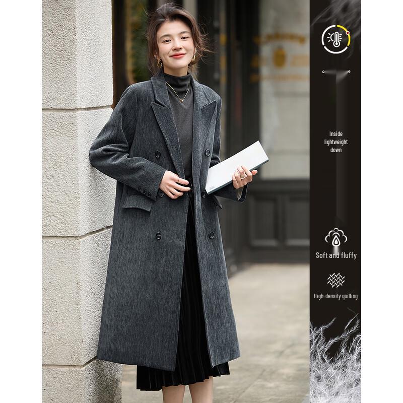 

Women s Elegant Mid-length Woolen Coat M