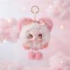 Cute Rabbit Ear Plush Doll Keychain Soft Vinyl Face Plush Pendant Kawaii Bag Charm Lolita Style Key Ring Backpack Hanging Orname