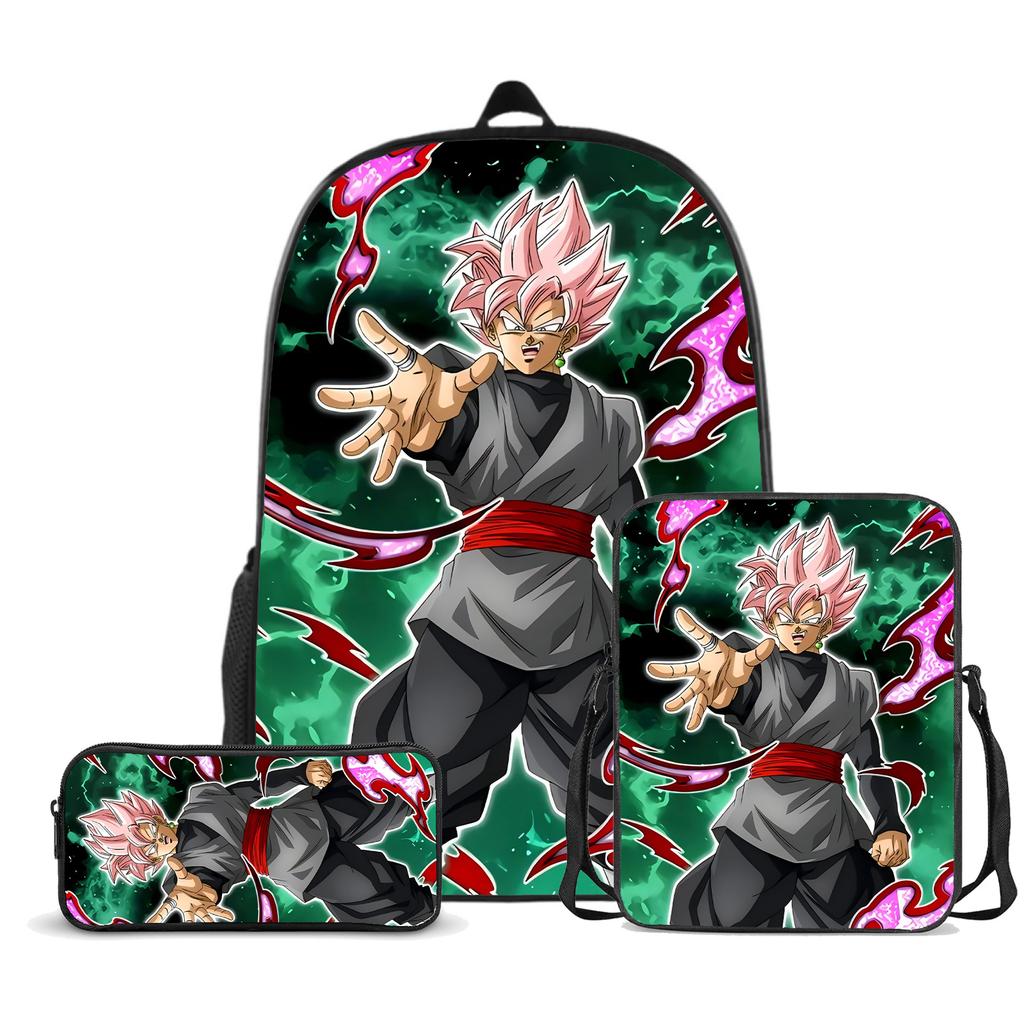 Set di Tre Pezzi di Cartella per Studenti delle Scuole Primarie e Secondarie Astuccio con Disegni Animati Resistente all'Usura Anti-Schizzi Grande Capacità Zaino Scolastico