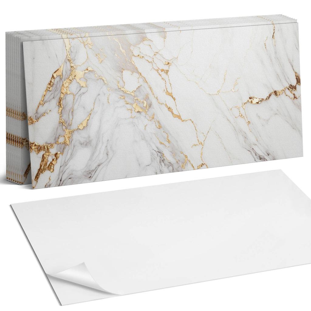 Paczka Kafelków Winylowych Z Nadrukiem Elegancki Marmur Z Żyłkami 10X40X20 Cm
