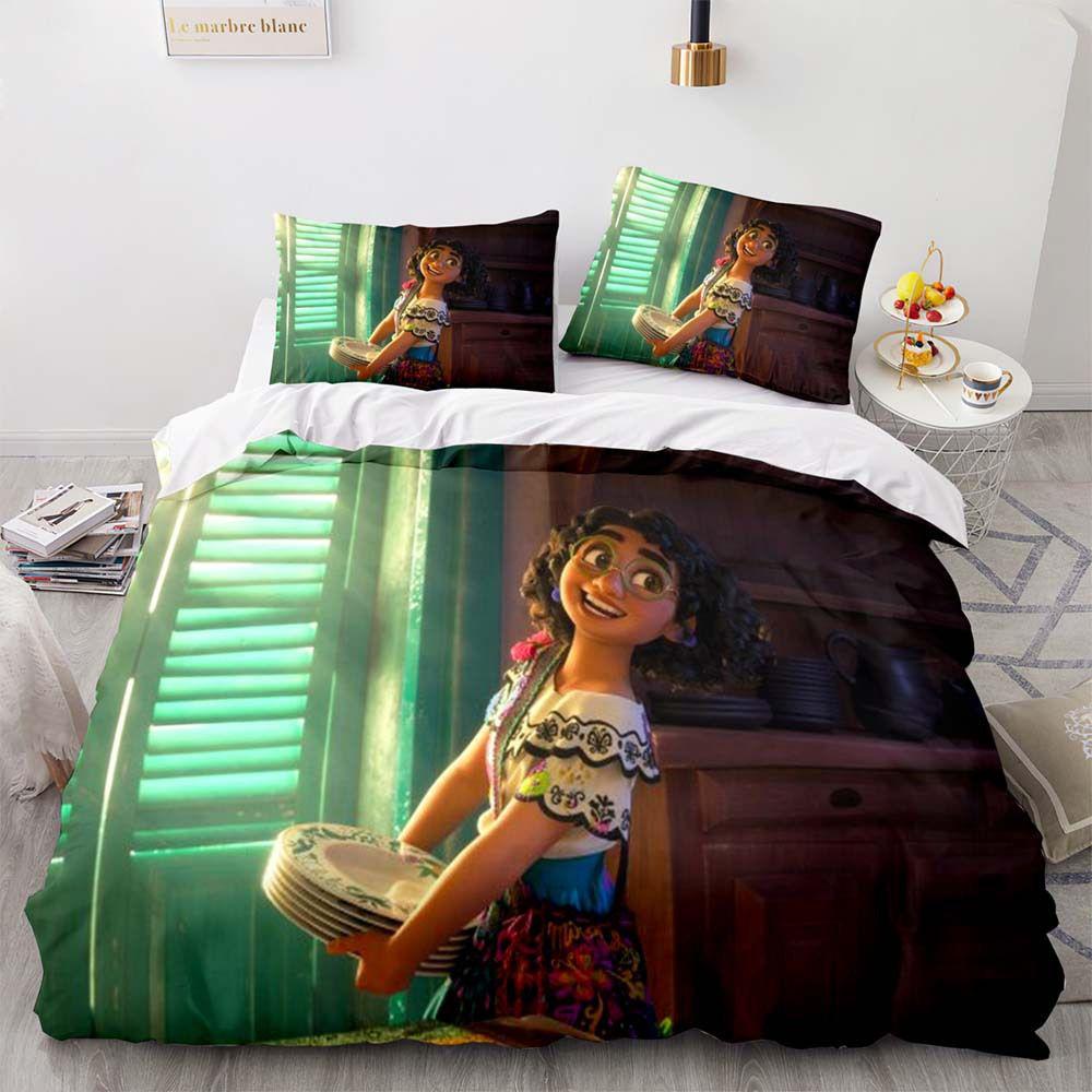 Disney Encanto Cartoon Print 2/3-pcs Bed Set Soft Bedding Set Cover