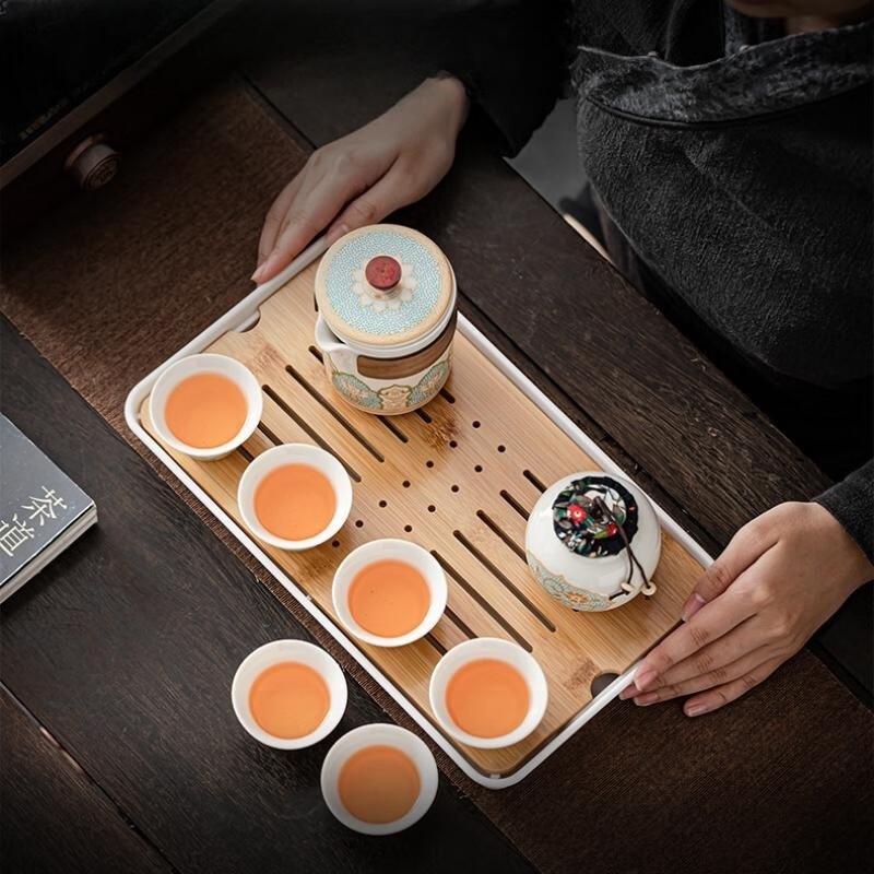Yunyan Portable Travel Tea Set with Quick Cups and Tea Tray