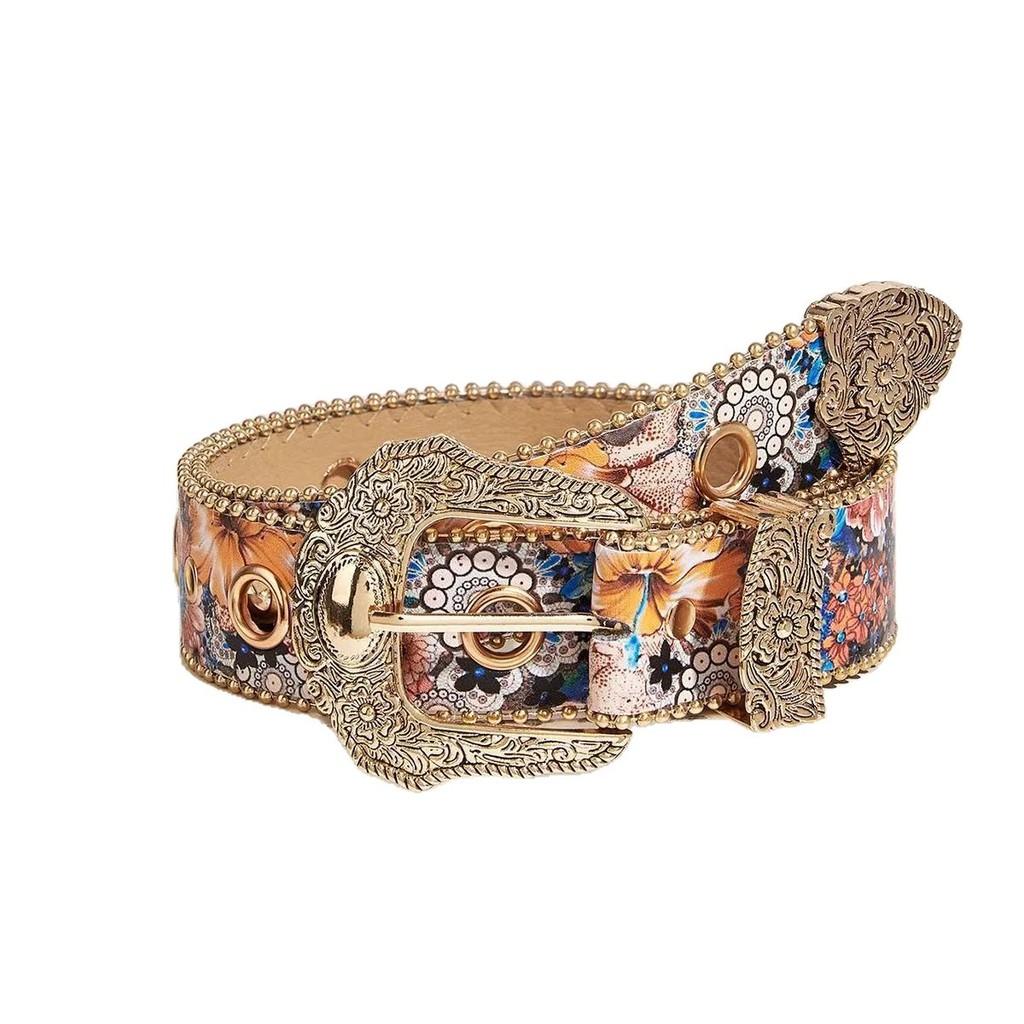 American Style Pu Leather Belt With Irregular Pattern Punk Fashion Accessory For Men
