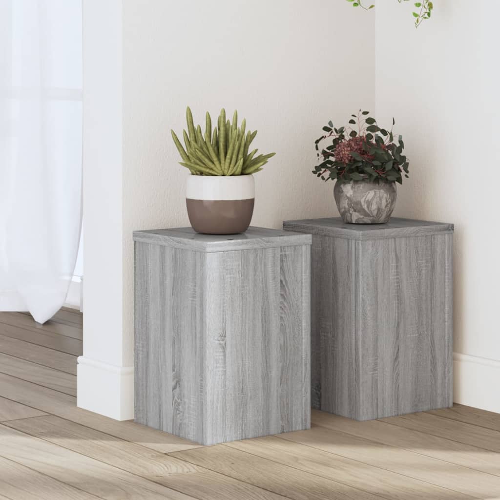 Plant Stand Set of 2 Grey Sonoma 20 x 20 x 30 cm Engineered Wood