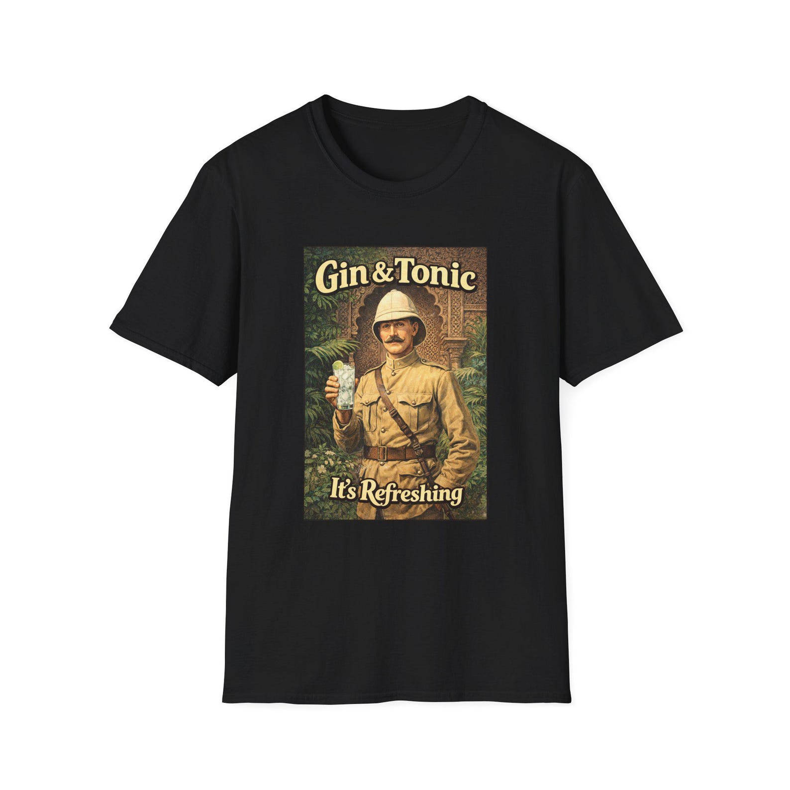 Gin and Tonic Colonial British Soldier T-Shirt | Vintage Humor S