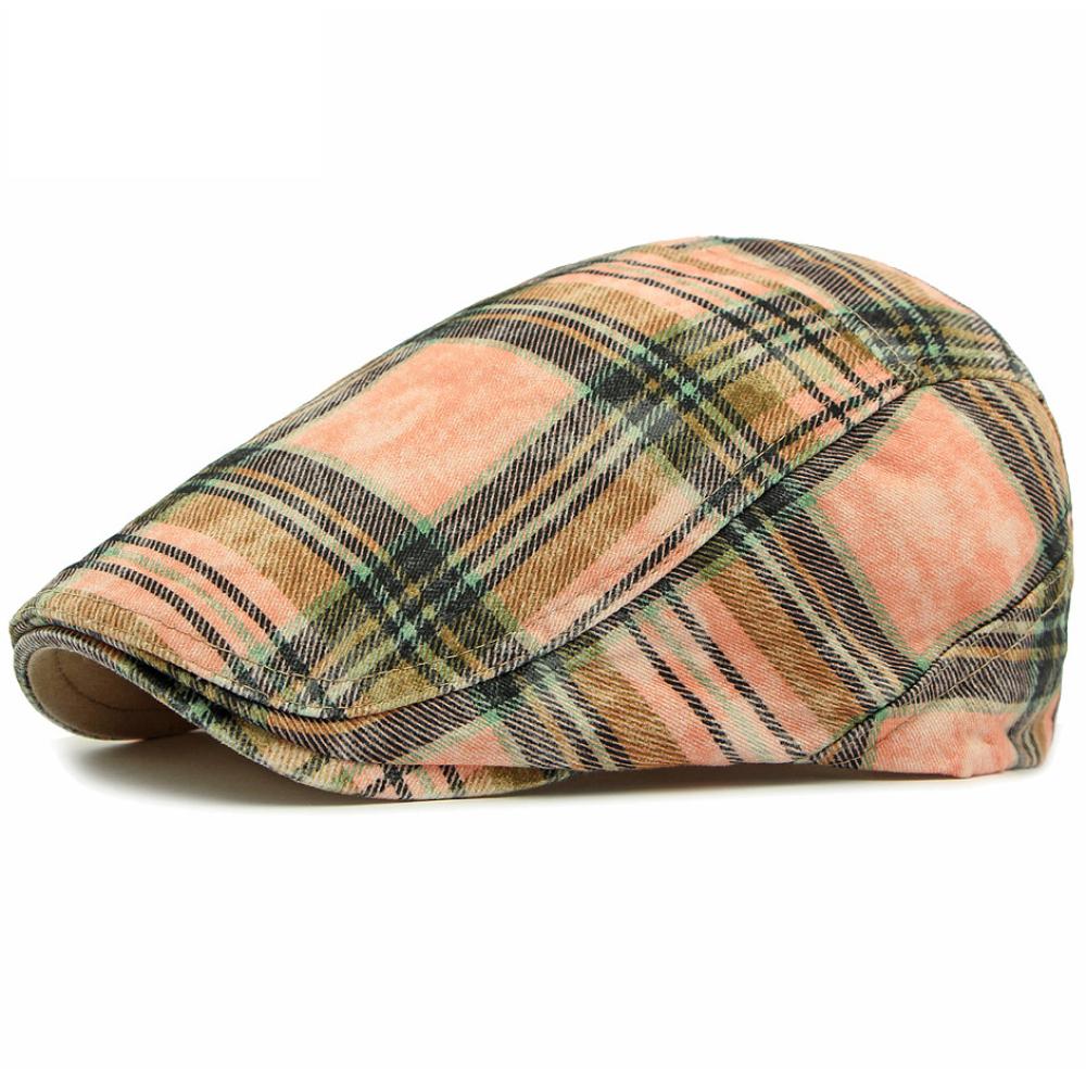 HT4800 Beret Caps Men Women Vintage Plaid Artist Painter Beret Hat Male Female Ivy Flat Cap Spring Summer Adjustable Mens Berets