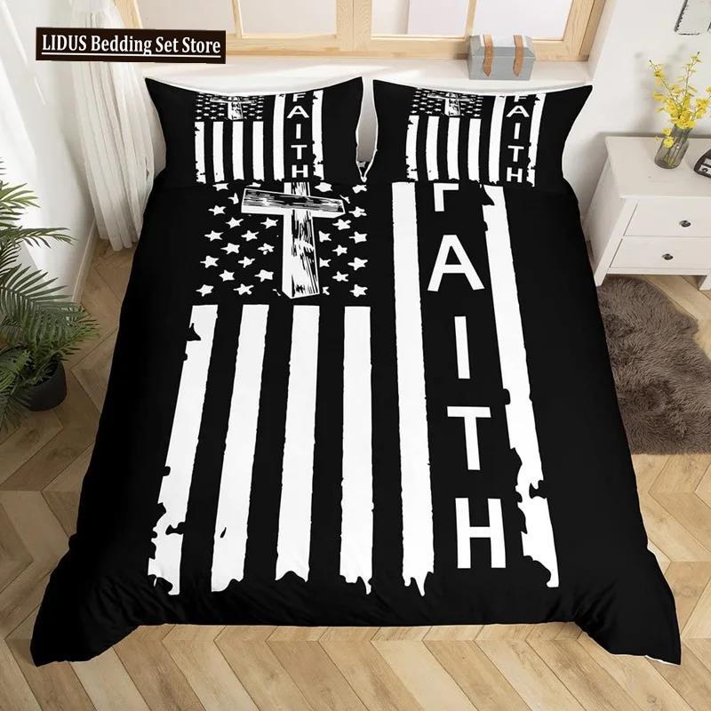 3D Jesus Duvet Cover Set Christian Sacred Jesus Polyester Bedding Set Cross Comforter Cover Suitable For Christian Jesus King