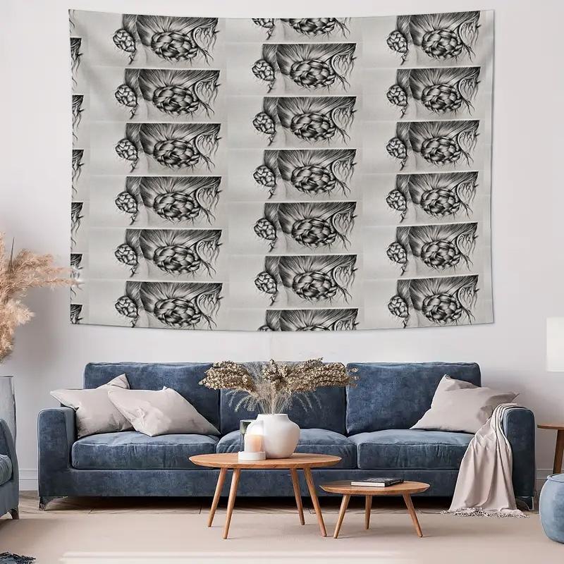 Bohemian Tapestry Wall Hanging Gothic Decor Dark Academia Aesthetic Vintage Floral Pattern Home Textile Room Divider Dorm Decor