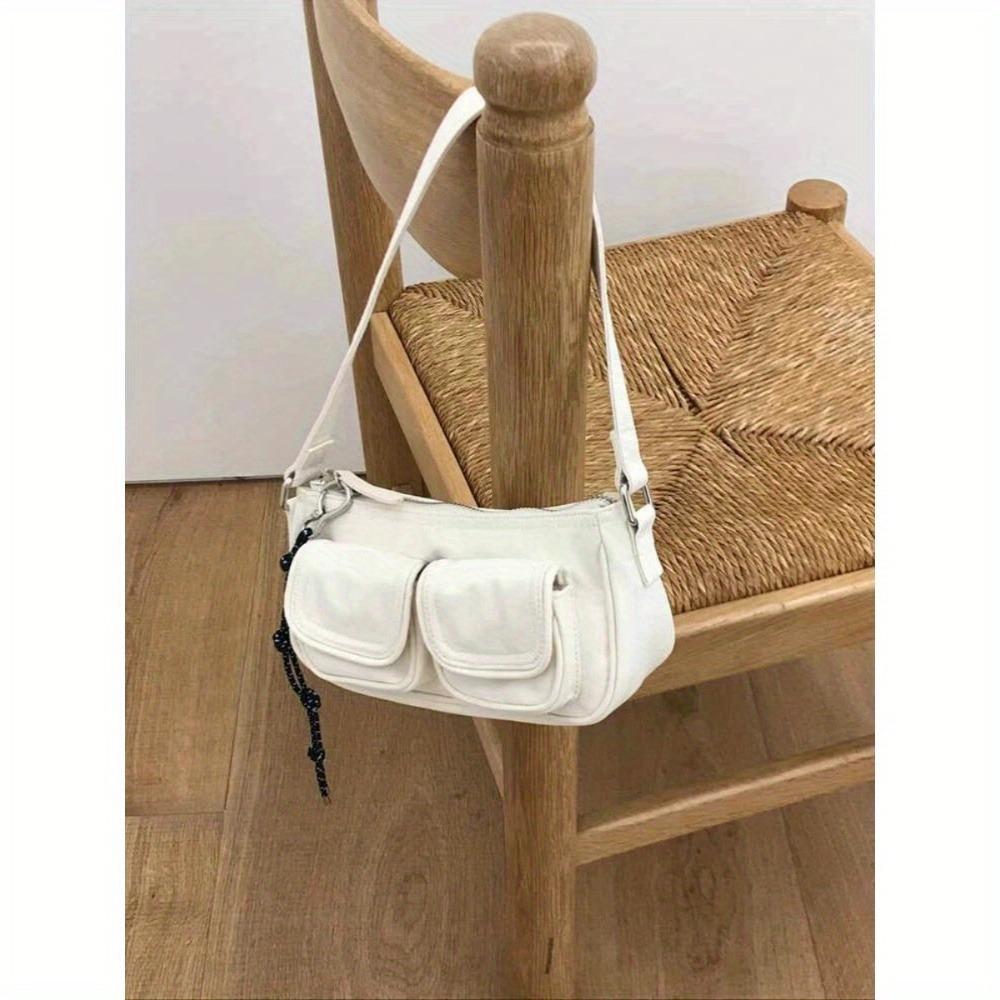 Korean INS Niche Personality Retro Nylon Multi-Pocket Commuter Shoulder Bag New Trendy Versatile Underarm Bag