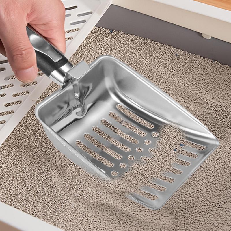 

Heavy Duty Cat Litter Shovel Sifter Poop Shovel Clean Tool Wide Rustproof Stainless Steel Cat Litter Scoop For Kittens puppy China Mainland