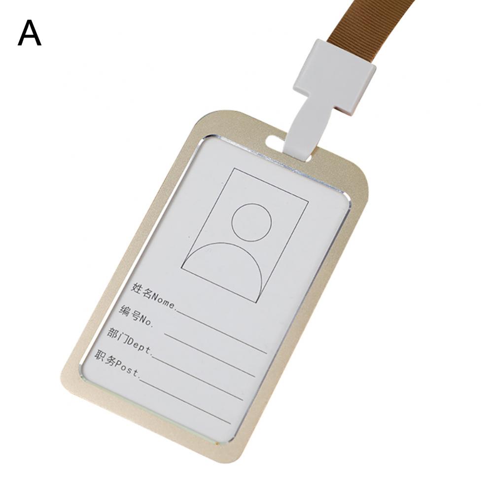 Firmenfabrik Arbeits-ID-Kartenhalter Metall-Aluminiumlegierung Vertikaler Namens-ID-Karten-Ausweishalter Mit Halsband-Lanyard