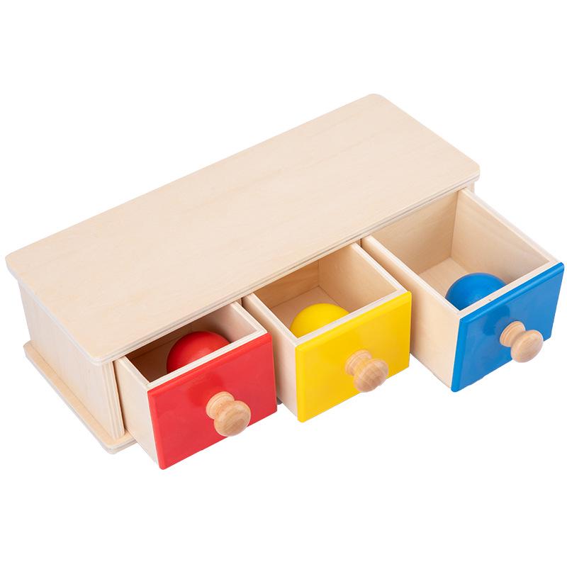 Montessori Holzmünz- und Ballbox Lernspielzeug für Kleinkinder (Alter 1-3)