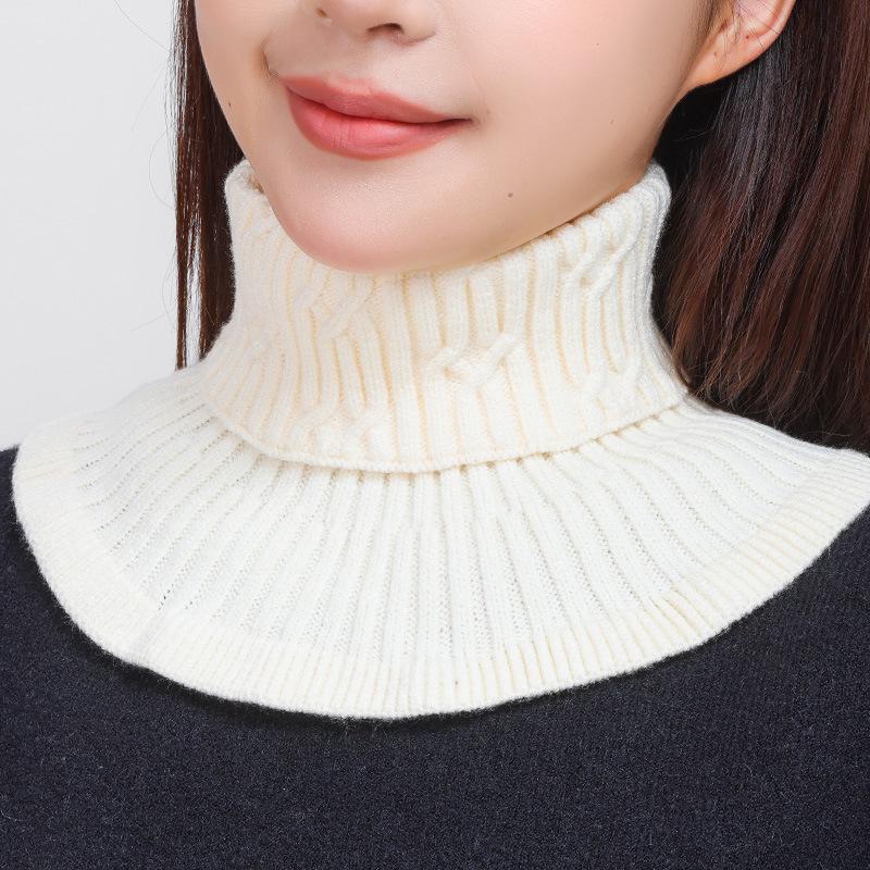 Snood Premium Tricoté pour Filles: Faux col montant pour l'automne et l'hiver, Soutien cervical, Pull chaud en laine