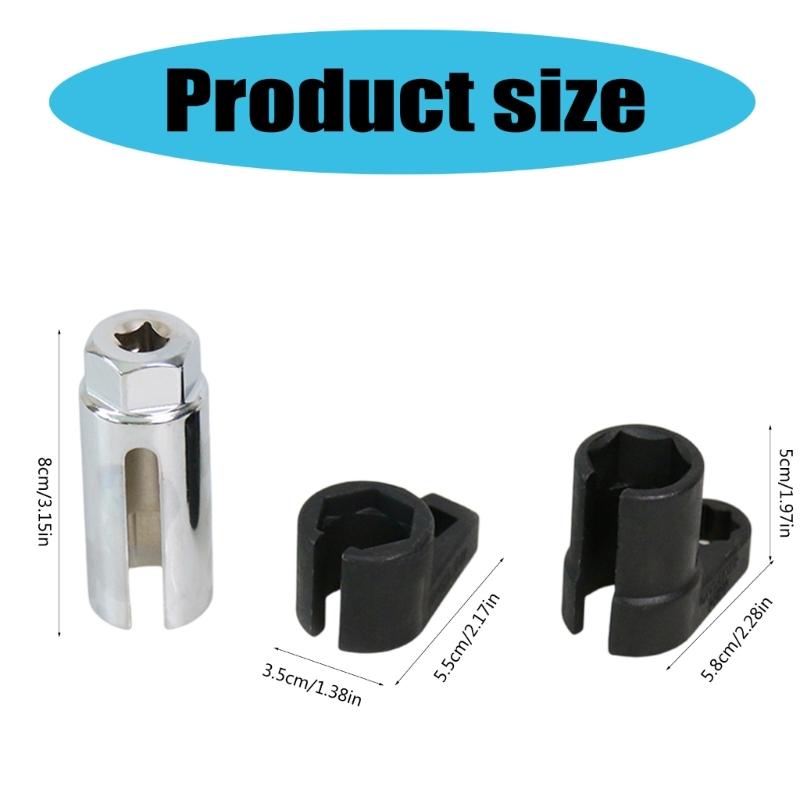 3pcs Automotive Oxygen Socket Set Oxygen Socket Wrench Removal Installation Tool 7/8" 22mm Socket