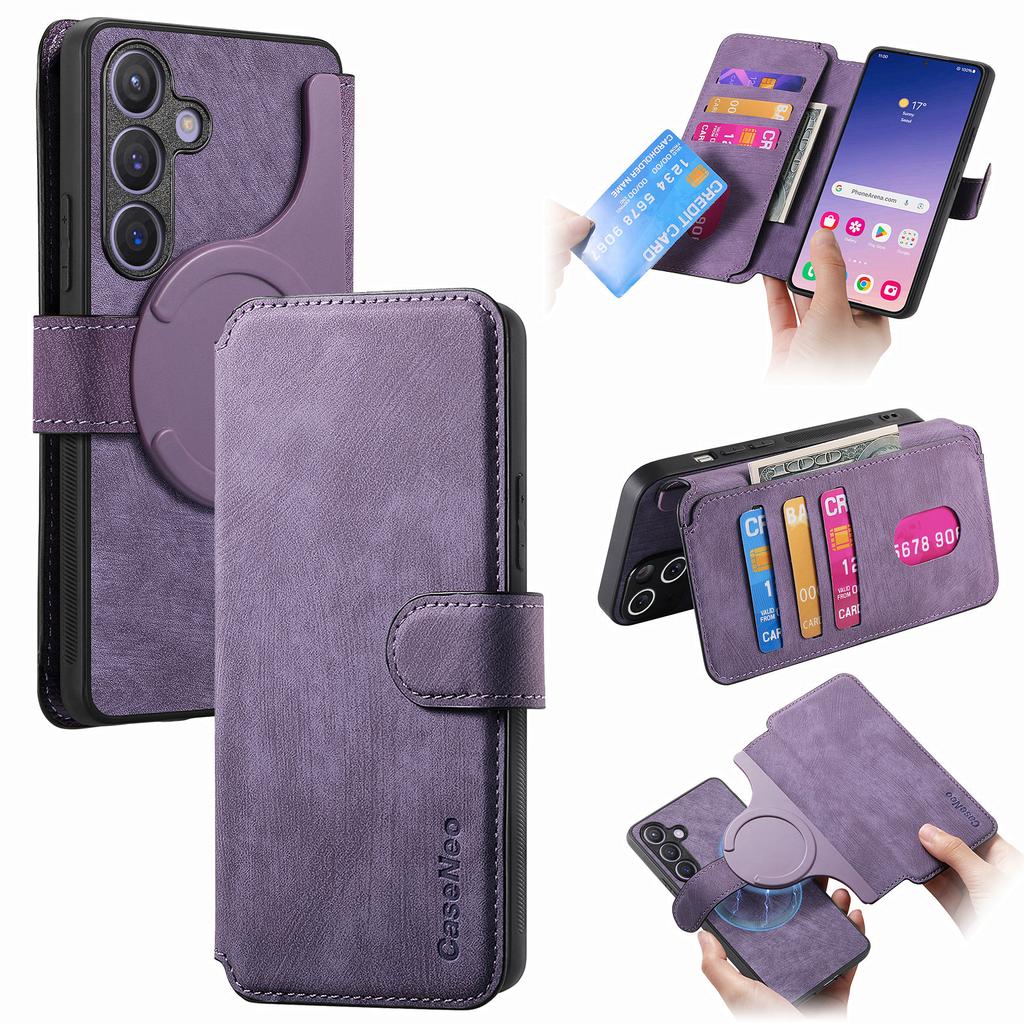 For Samsung Galaxy S24 Magnetic Case CASENEO Detachable Leather Phone Wallet Cover