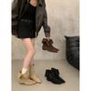 Retro Pointed Low Heel Thin Boots Women Wear Belt Buckle Martin Boots Maillard Western Boots Short Boots In Autumn and Winter