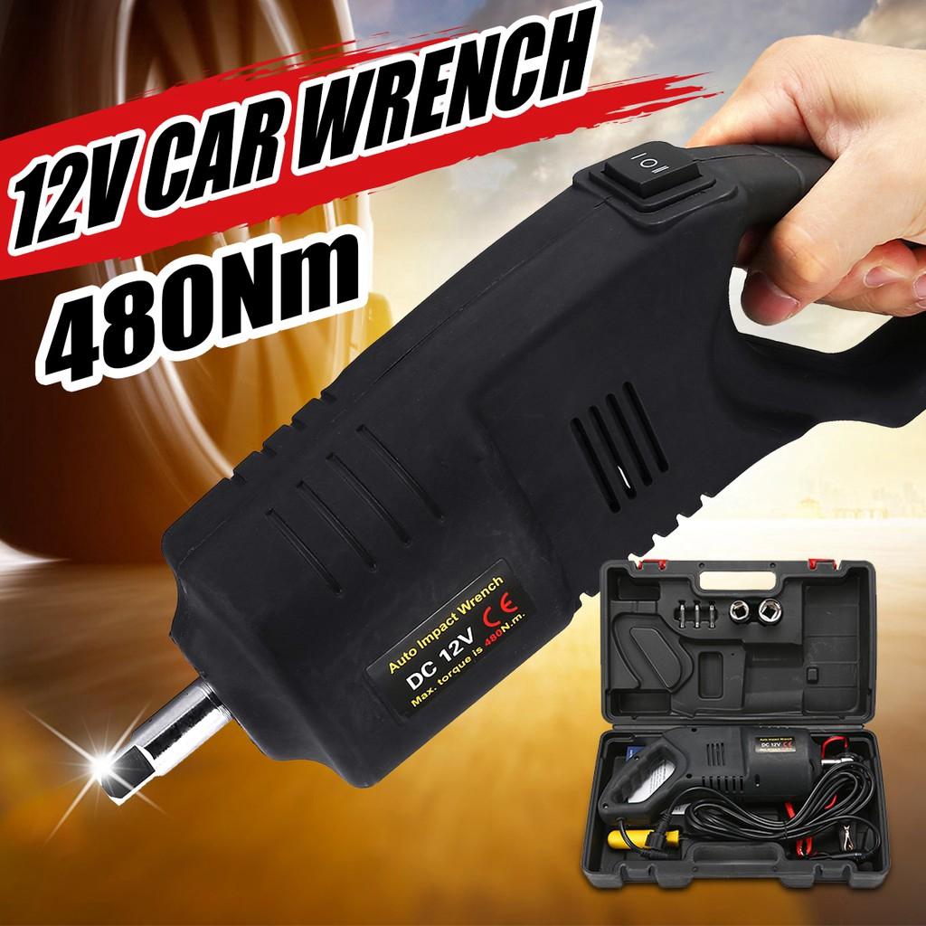 

100W Professional Electric Car Impact Wrench 2 Sleeves Accessories Power Tool 32x9x13cm