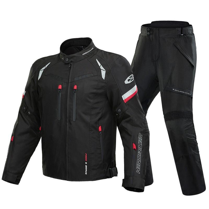 All-Season Waterproof Motorcycle Riding Suit With Removable Armor Protective Gear Mesh Racing Jacket Pants Set