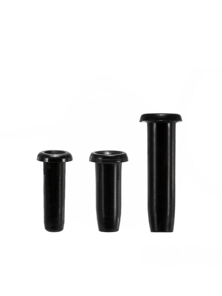 100-Pack Black Nylon Badminton Racket String Protectors with Single and Double Hole Options