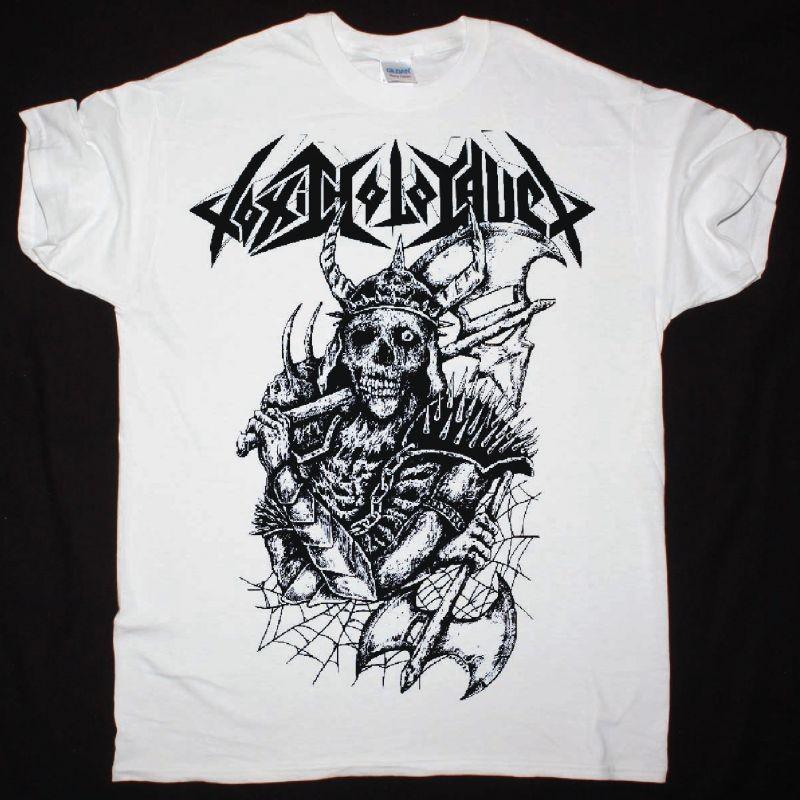 Toxic Holocaust Battle Axe White T-Shirt Metal Band Graphic Tee S разноцветный