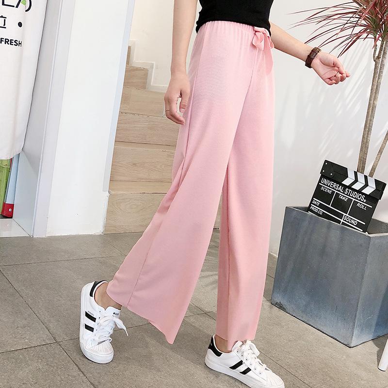 Paris High Waist Ice Silk Drape Pants - Summer Loose Straight Leg