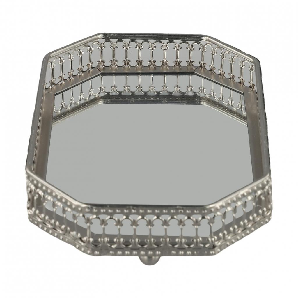 Cafe Restaurant Home Light Luxury Mirror Metal Tray