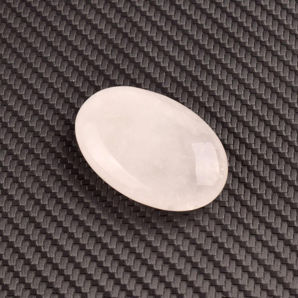 Piedra de Palma de Jabón de Cuarzo Rosa 45x30mm - Piedra de Masaje con Energía de Cristal