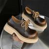 Big Head Upturned Head Leather Shoes Men's Platform Heightening Japanese Ins Versatile Commuter Derby Shoes Niche Casual Shoes 9544-J