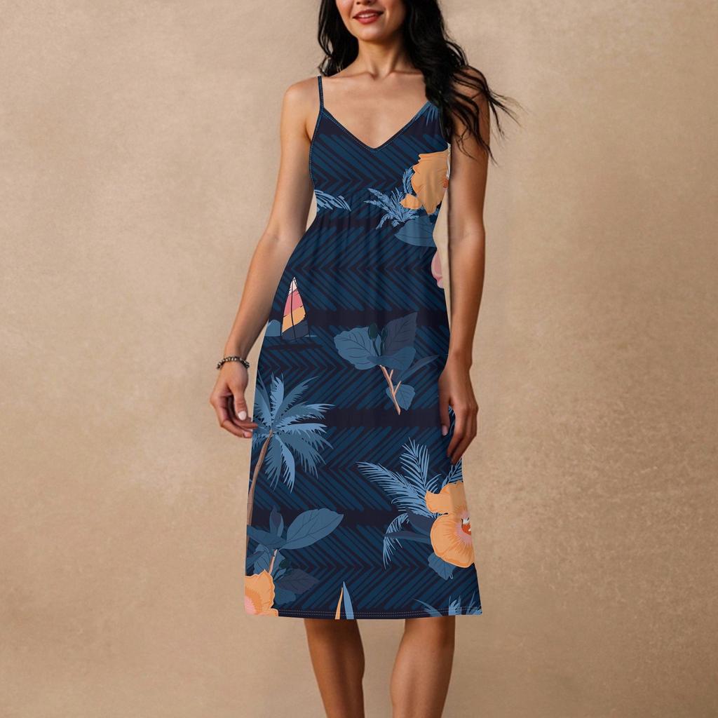 Dámské špagetové šaty bez zad s mašlí, volné, ležérní, plážové, prázdninové, letní šaty