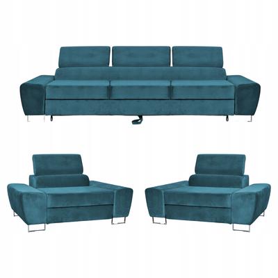 Bosso Lounge Furniture Set 3-seater Sofa Blue Armchairs Family Furniture