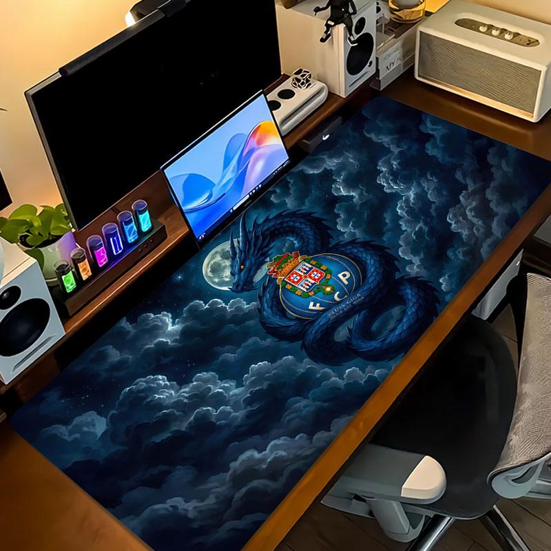 Fc Porto Large Gaming Table Cushion Non-slip Laptop Tablet Big Mousepad XXL Mat Mini PC Playmat With Lock edge