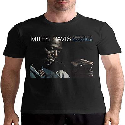 Men's Mans Miles Davis Kind of Blue Music Band T Shirt Black
